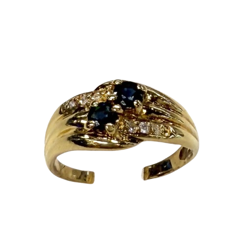 Bague Or avec Saphirs et Diamants