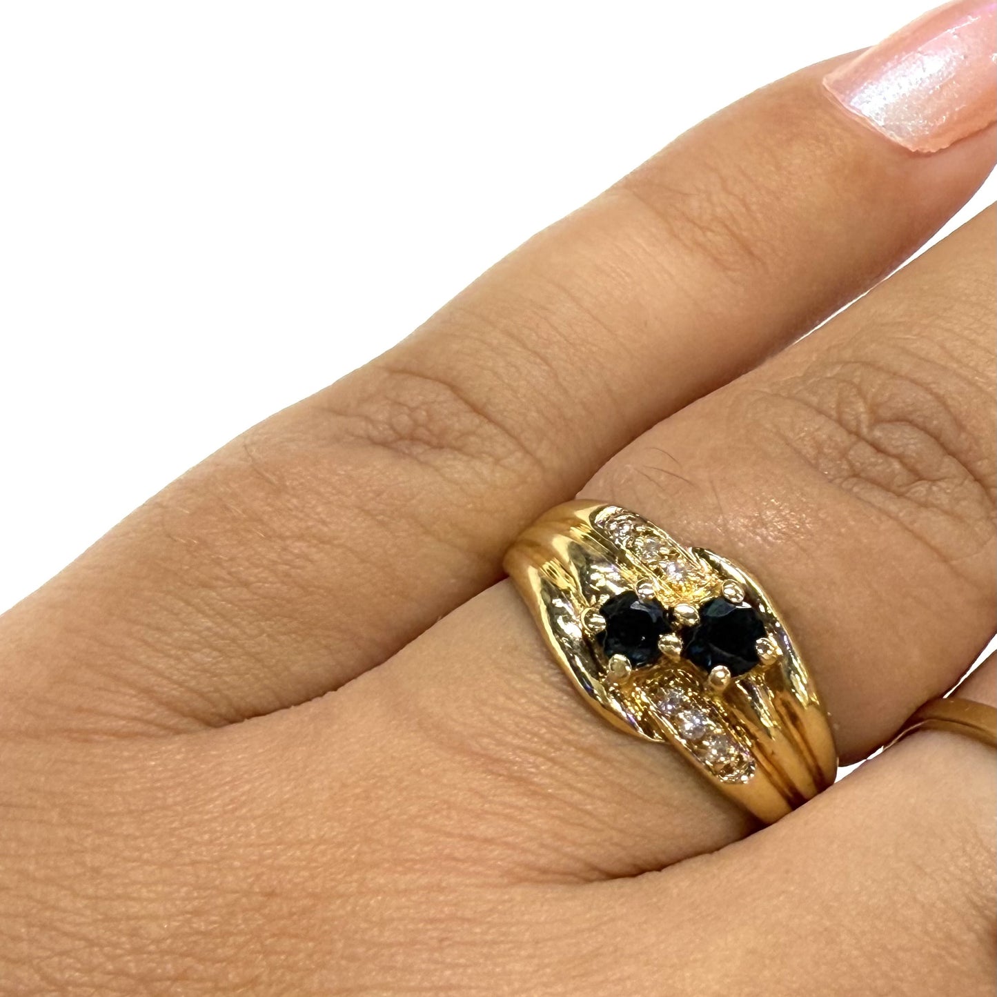 Bague Or avec Saphirs et Diamants