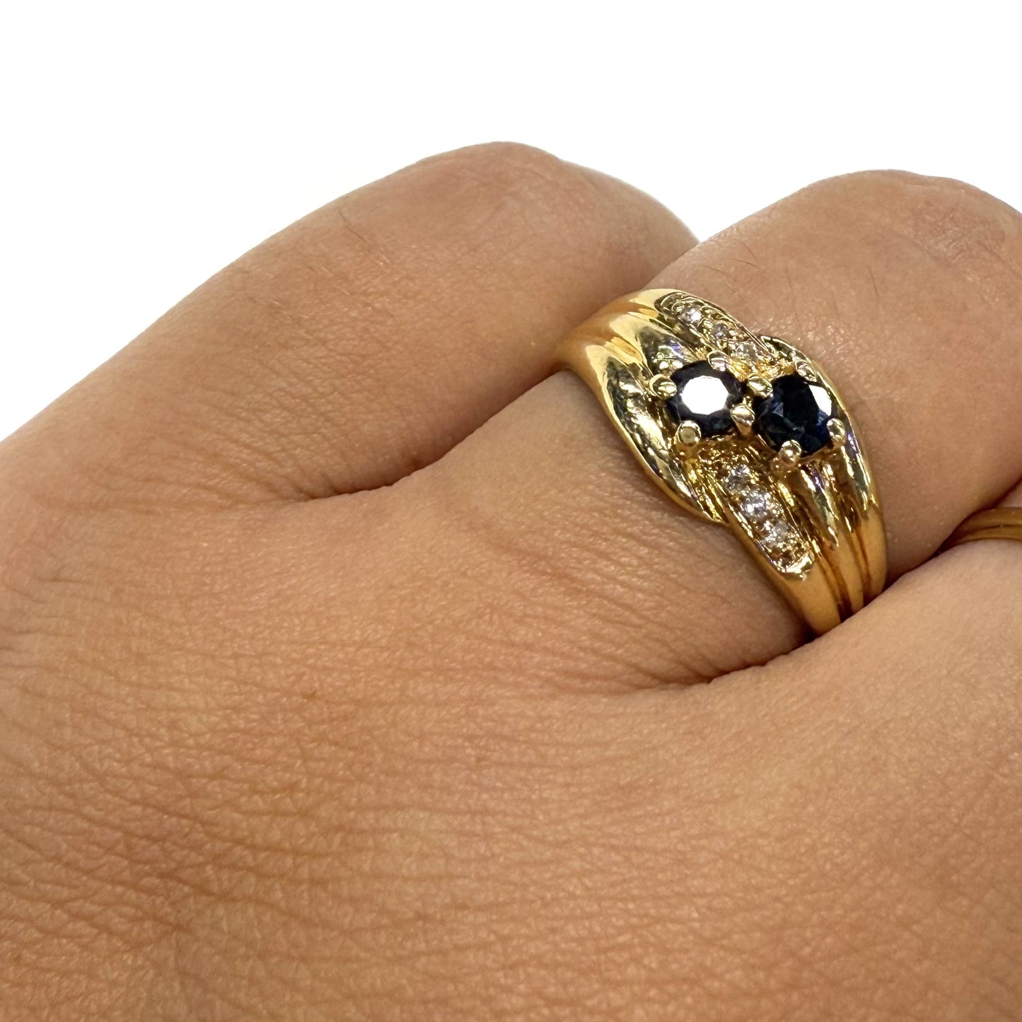 Bague Or avec Saphirs et Diamants