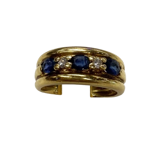 Bague Or Jaune Saphir Diamant
