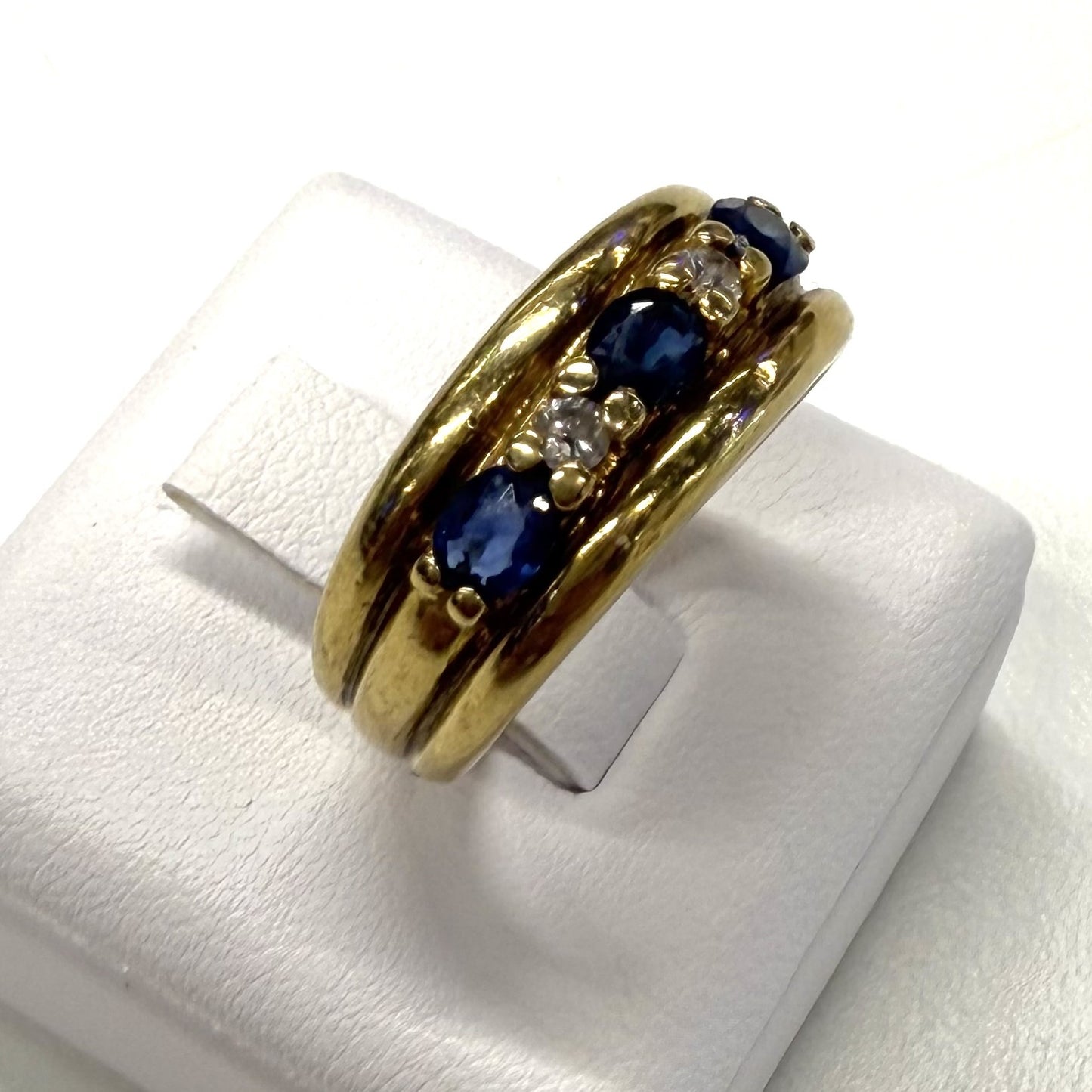 Bague Or Jaune Saphir Diamant