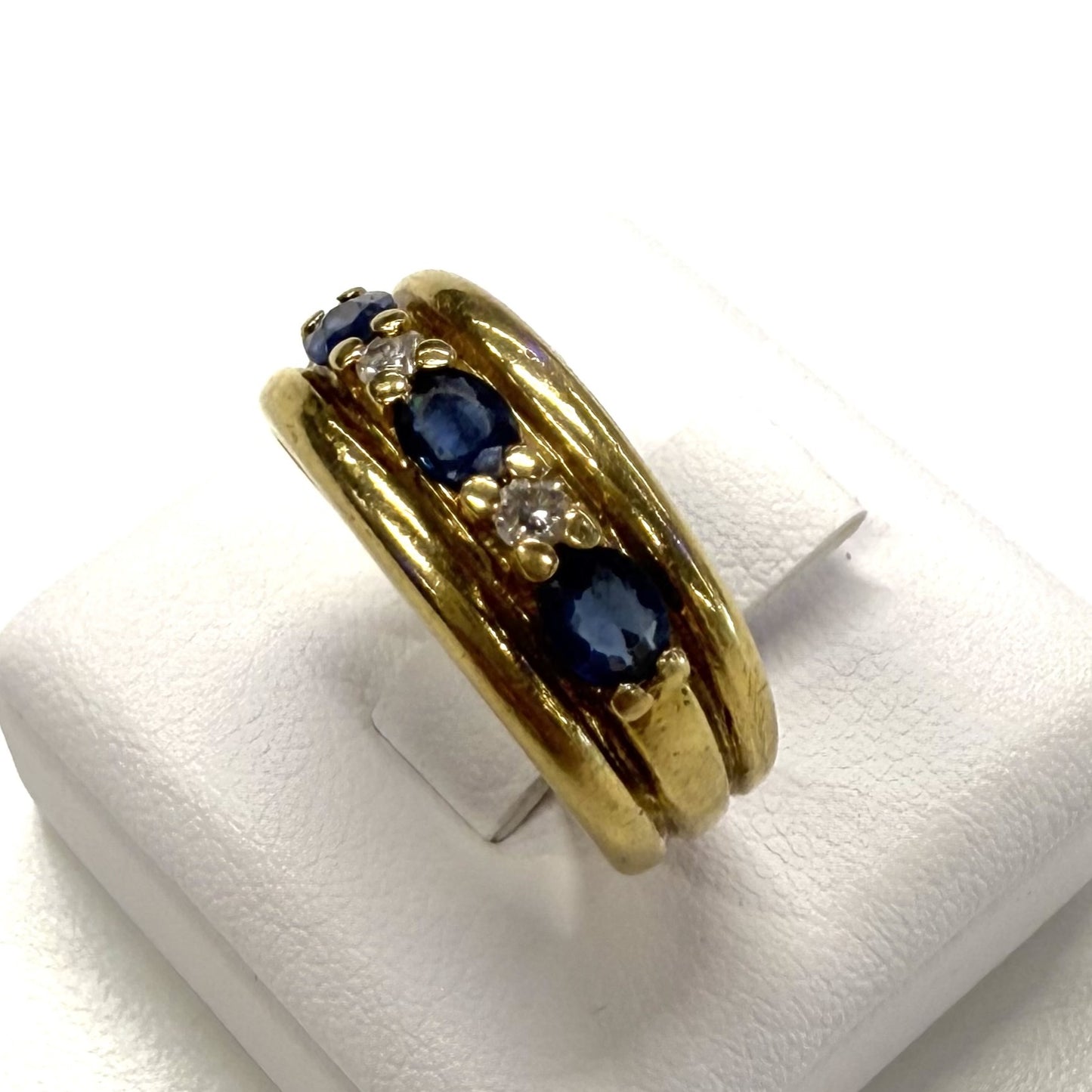 Bague Or Jaune Saphir Diamant