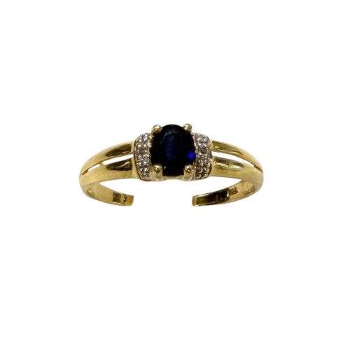 Bague en Or avec Saphir et Diamants
