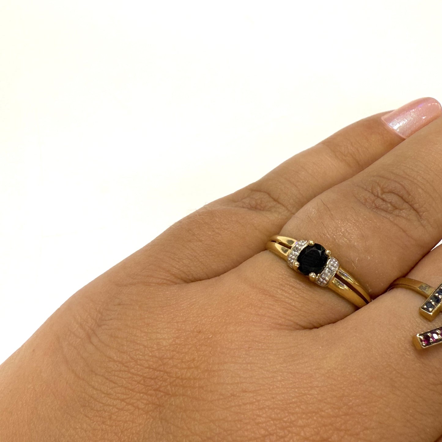 Bague en Or avec Saphir et Diamants