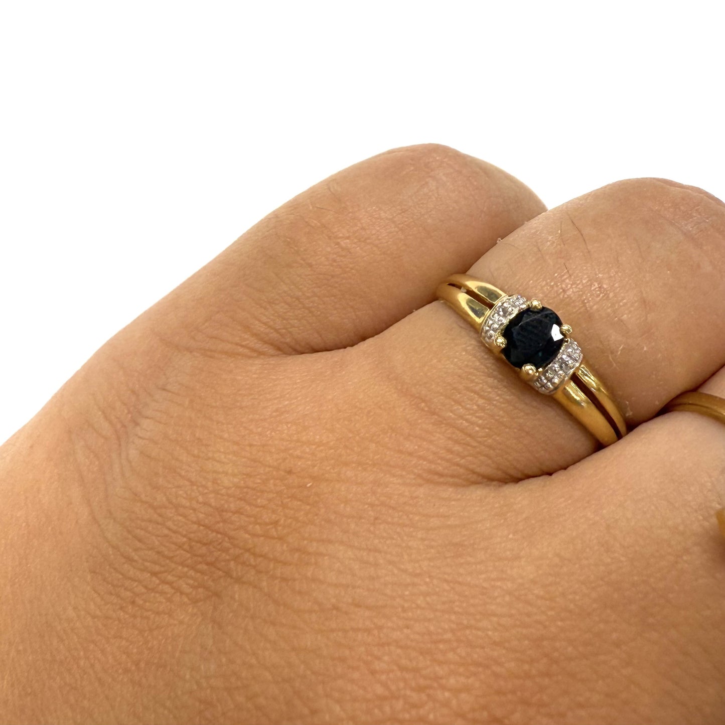 Bague en Or avec Saphir et Diamants