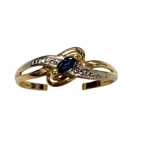 Bague 2 ors avec Saphir