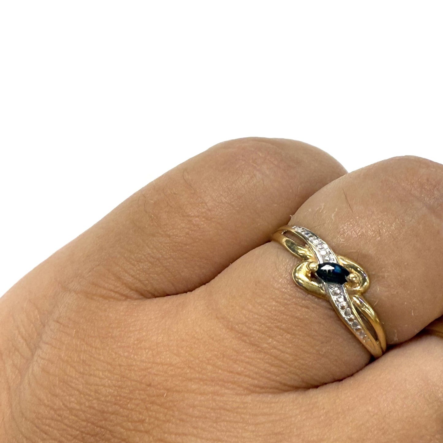 Bague 2 ors avec Saphir