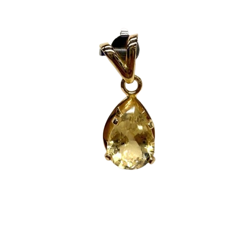 Pendentif en Or jaune 18k avec citrine