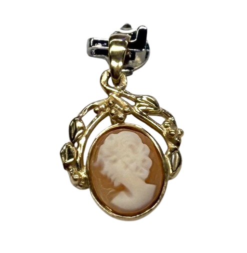 Pendentif Camée Or Jaune 18k visage femme