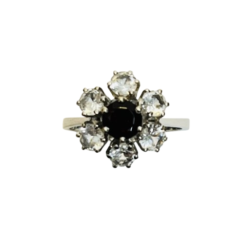 Bague fleur or avec rubis et diamants