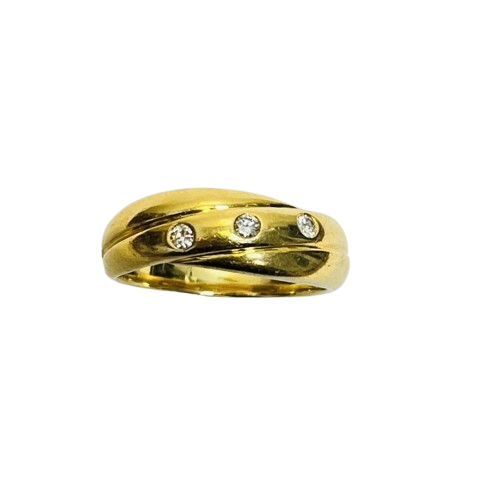 Bague or avec 3 diamants