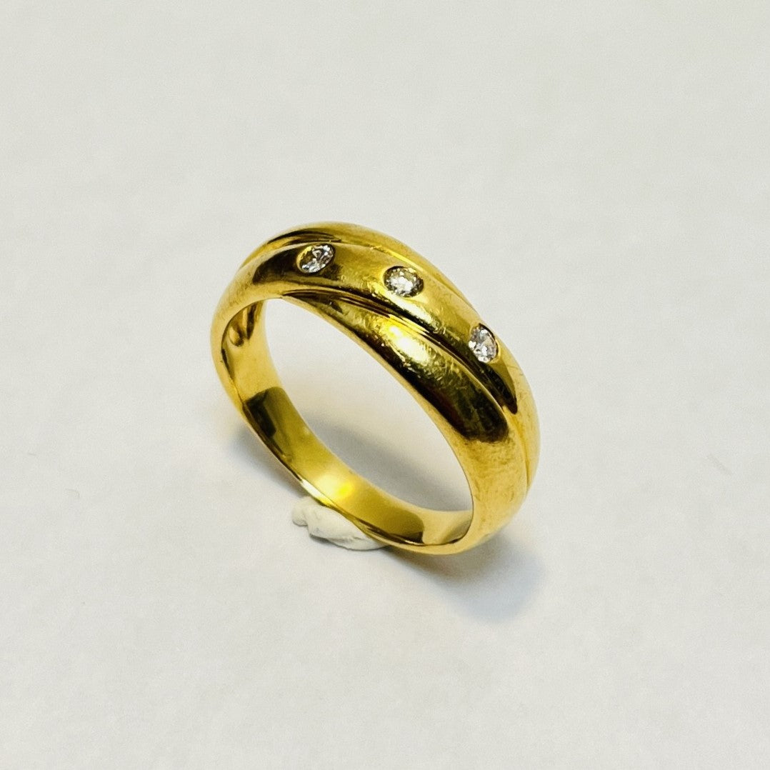 Bague or avec 3 diamants