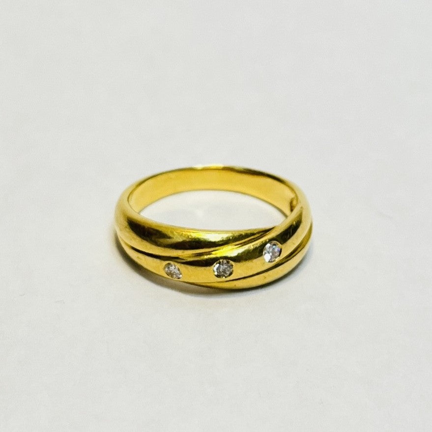 Bague or avec 3 diamants
