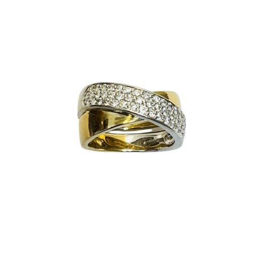 Bague 2 ors avec éclats de diamants