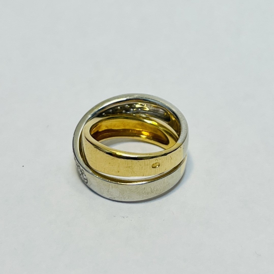 Bague 2 ors avec éclats de diamants