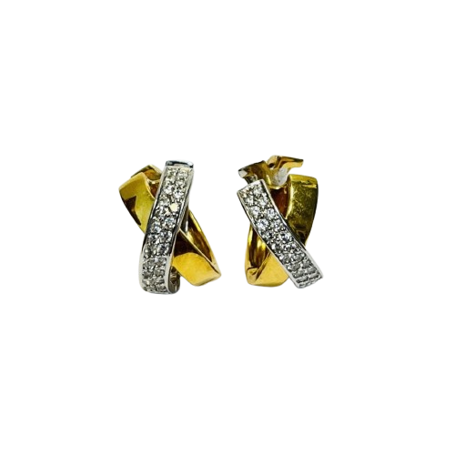 Boucles 2 ors avec diamants
