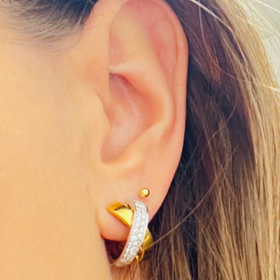 Boucles 2 ors avec diamants