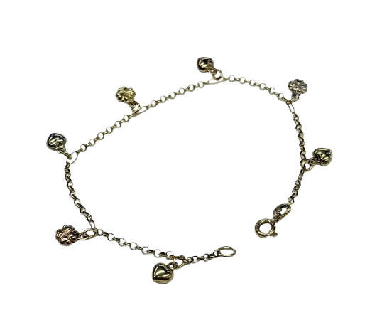 Bracelet breloque 3 Ors 18k maille forçat