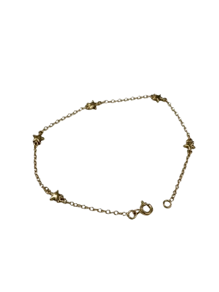 Bracelet étoile en or jaune 18k Lg 18.5cm
