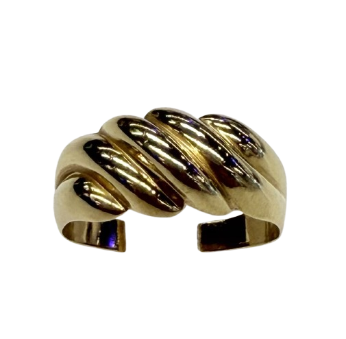 Bague Or Jaune Travaillée 18k Taille 56