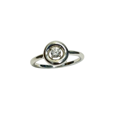 Bague or avec diamant solitaire