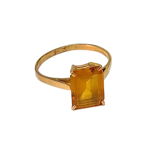 Bague en Or Jaune avec Citrine