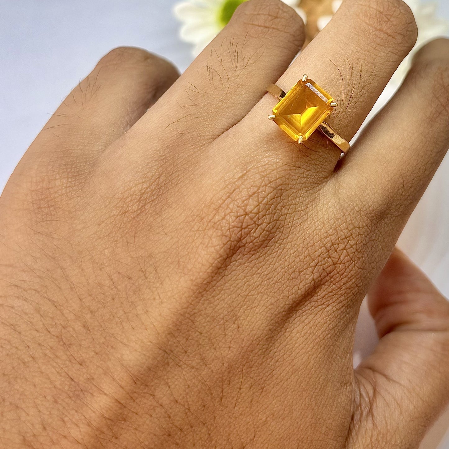 Bague en Or Jaune avec Citrine