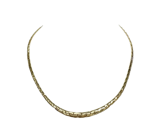Collier Ras du Cou en Or Jaune 18k, Maille Haricot