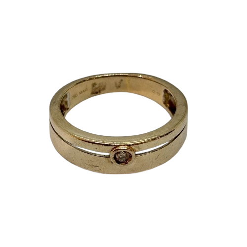 Bague or avec diamant solitaire