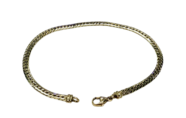 Bracelet Or Jaune 18k Maille Anglaise Lg 18