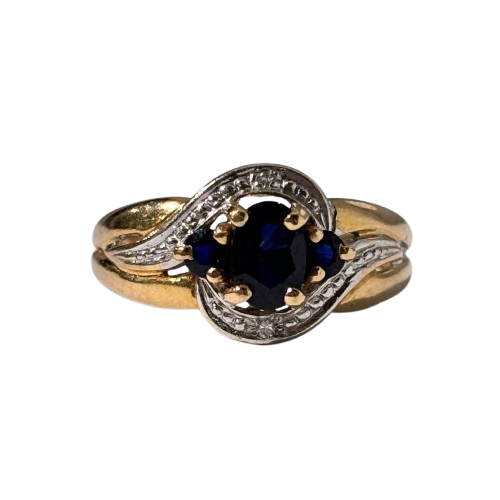 Bague en Or Jaune avec Saphir