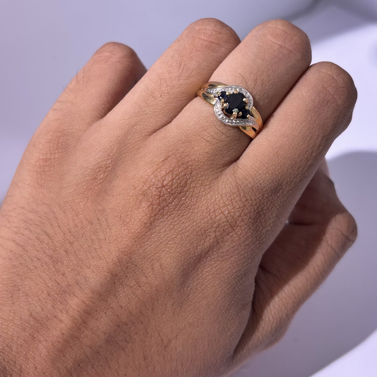 Bague en Or Jaune avec Saphir