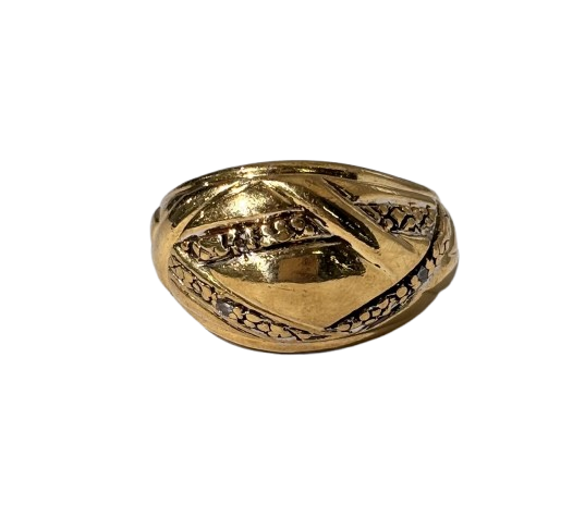 Chevalière en Or Jaune 18K avec 3 Diamants