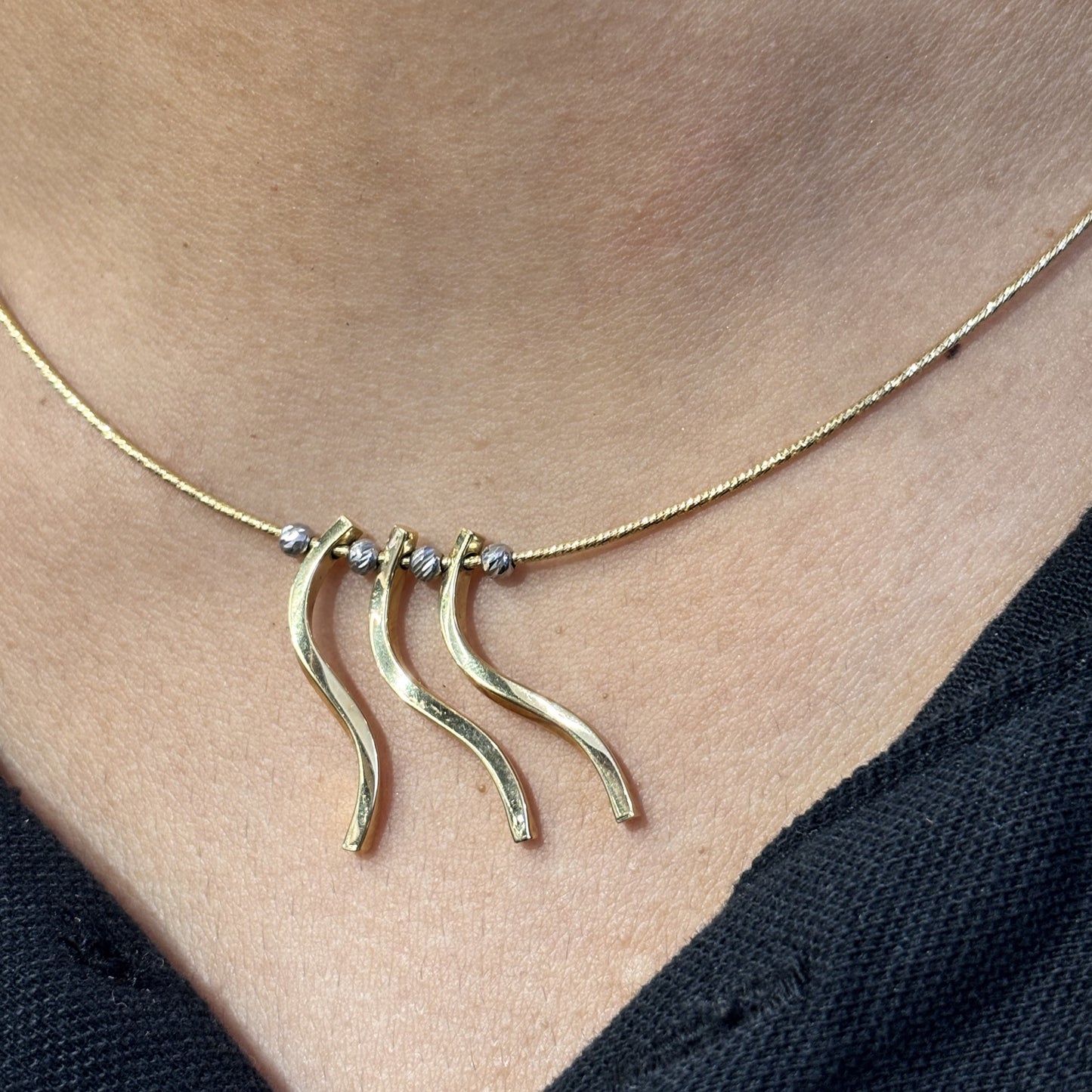 Collier Maille Serpent avec Perles