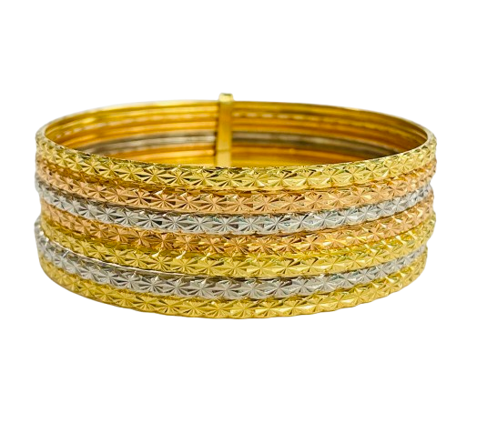 Bracelet Semainier Jonc Or 18K Tricolore