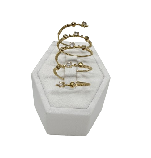 Bague en Or Jaune 18K avec Zirconiums T.54