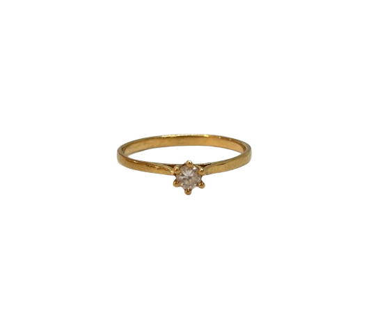 Bague solitaire en Or jaune 18K T.55