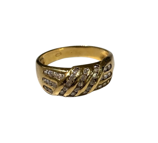 Bague en Or Jaune 18K sertie de 36 Oxydes de Zirconium