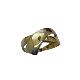 Bague Jonc Or Jaune et Blanc 18K T59