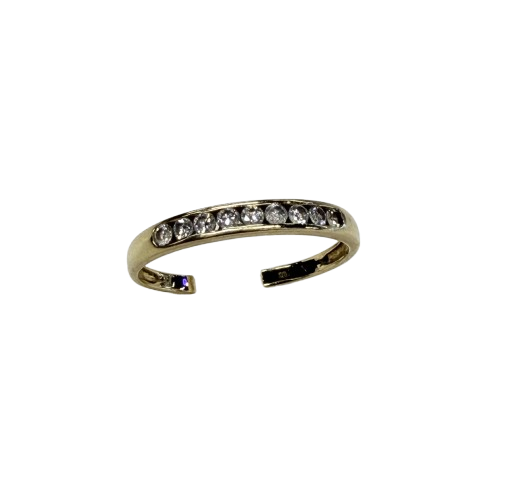 Bague demi tour en or jaune 18k et diamants