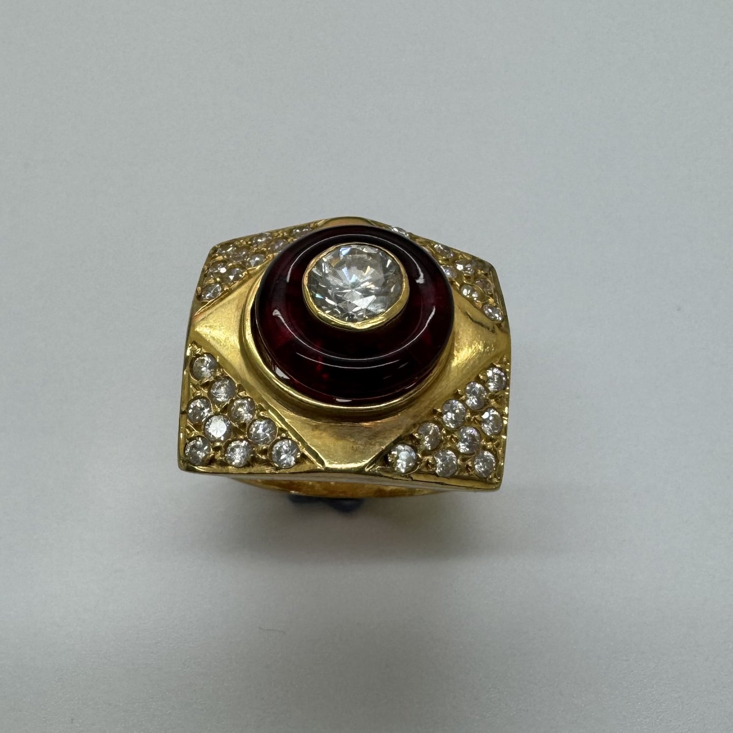 Bague Tank Or avec Zirconiums