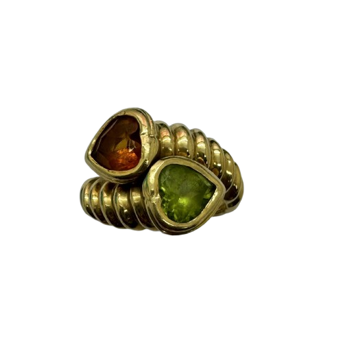 Bague en Or avec Citrine et Péridot