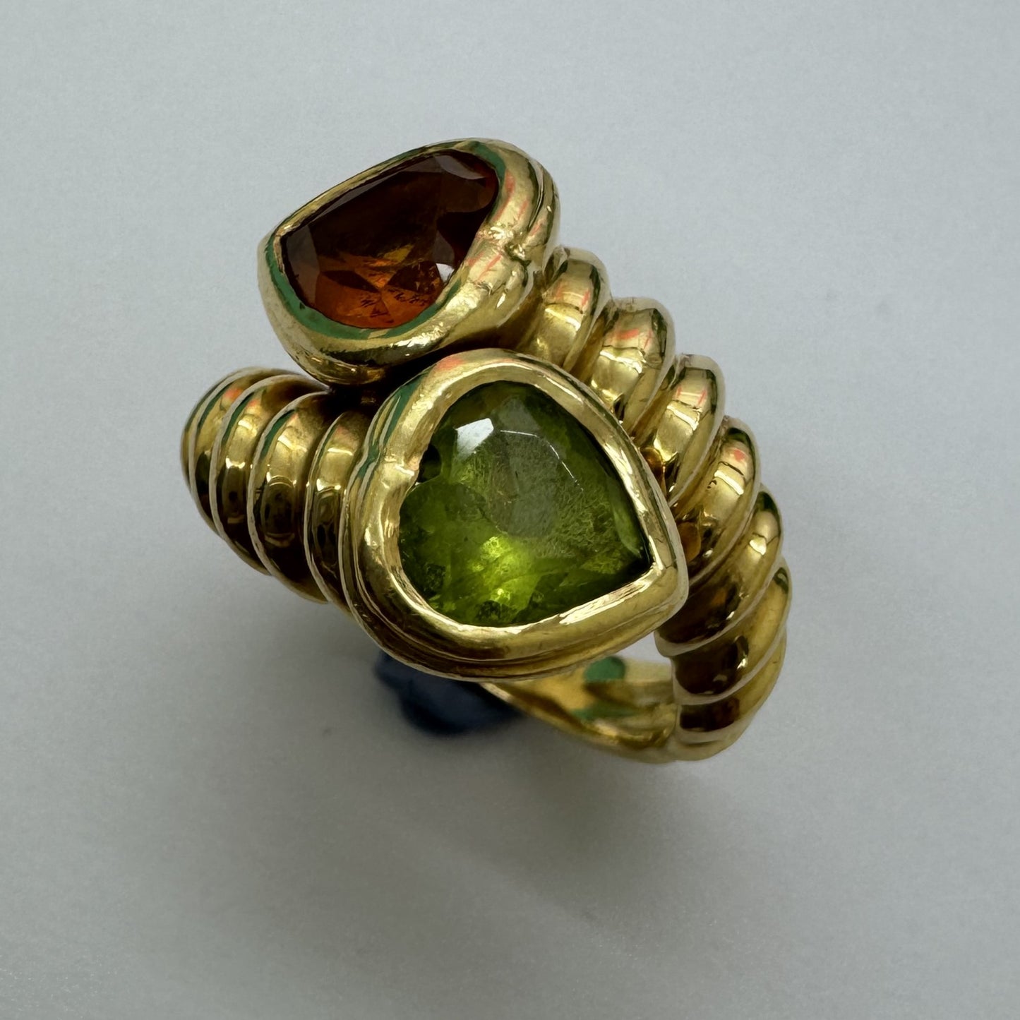 Bague en Or avec Citrine et Péridot
