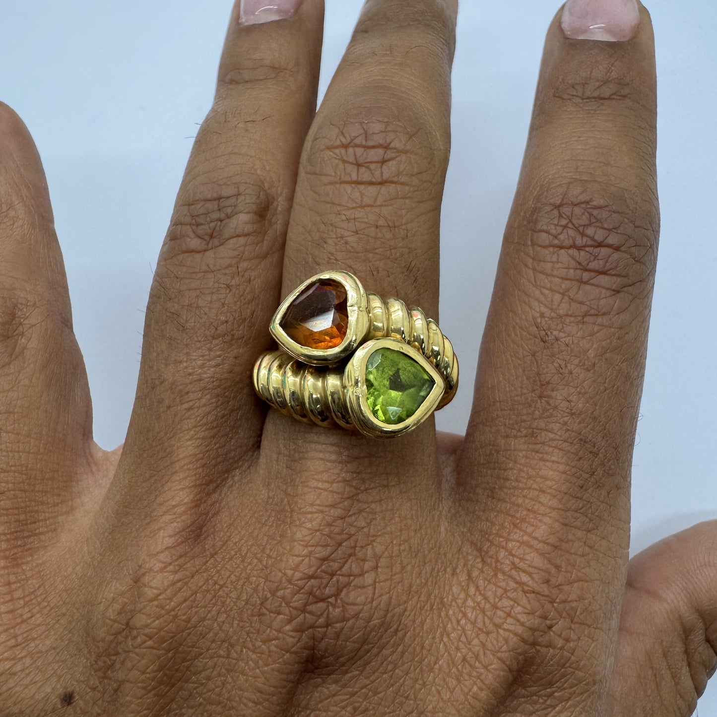 Bague en Or avec Citrine et Péridot