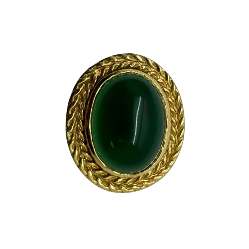 Chevalière en Or Jaune avec Chrysoprase