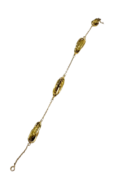 Bracelet Or Jaune 18k Maille Fantaisie Tête d'Aigle 19cm