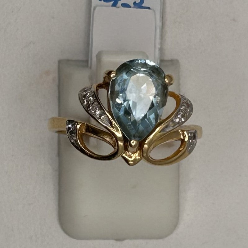 Bague or avec topaze et diamants