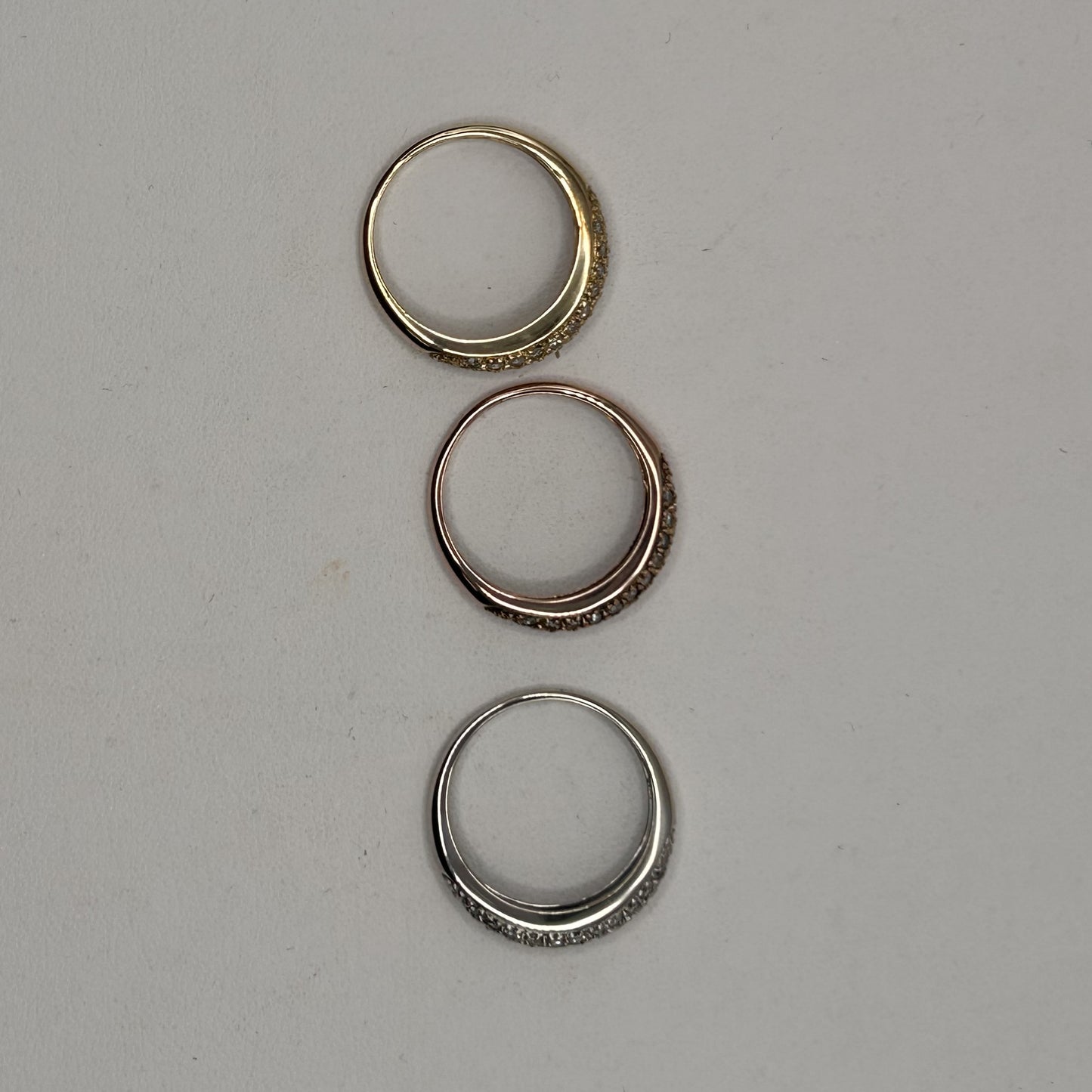 Trio de bagues 3 ors avec diamants