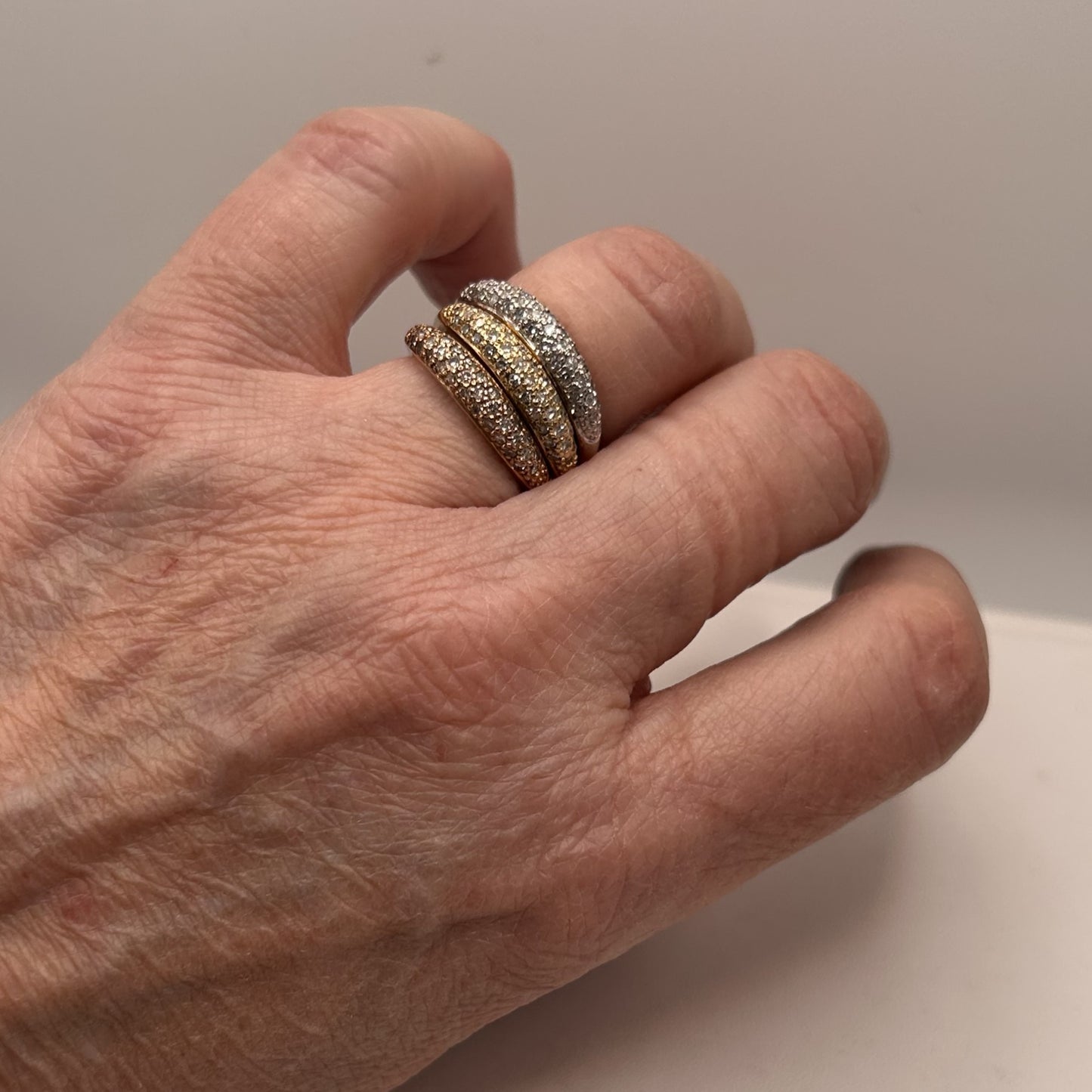 Trio de bagues 3 ors avec diamants