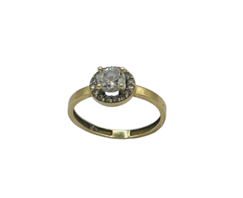 Bague Solitaire en Or Empierrée 18K